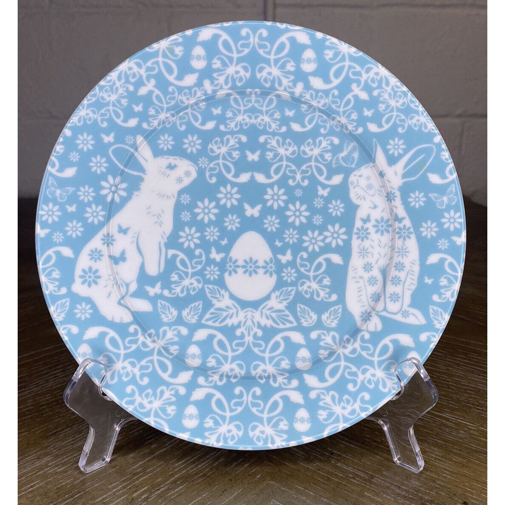 Sur la‎ Table Easter Collection Blue Bunny Rabbit Salad Bread Plate Decor Egg